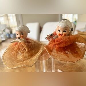 Howard Holt Vintage Set of 2 porcelain Feather Angels